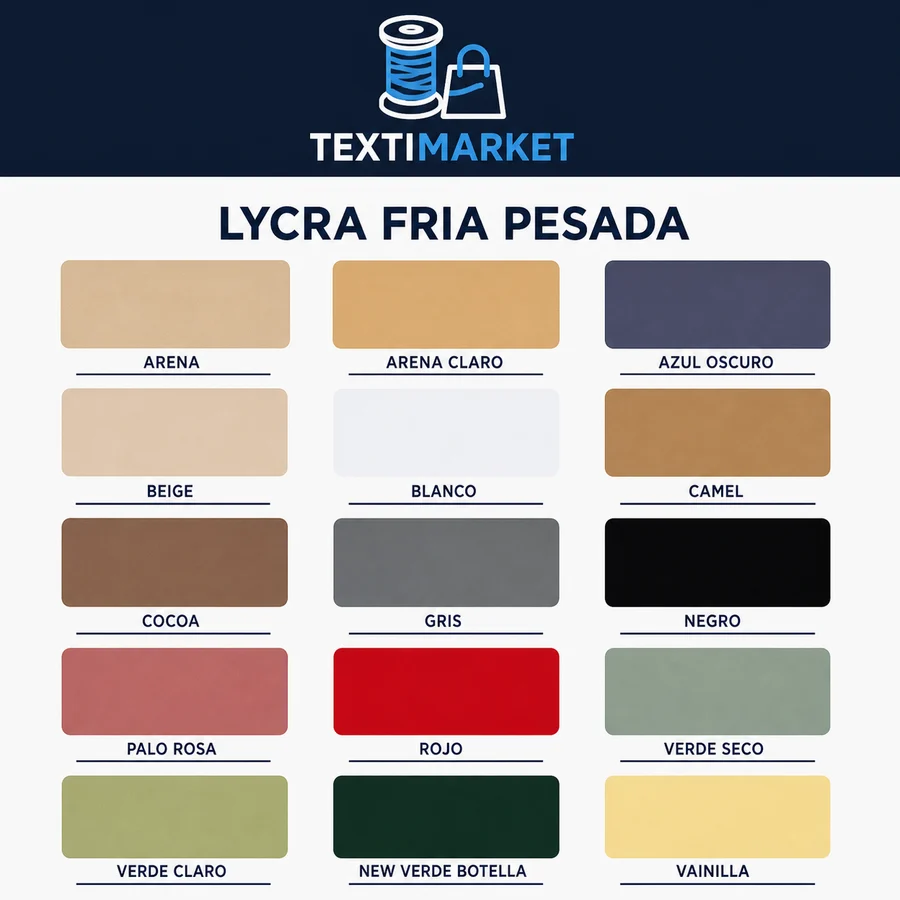 Carta de colores de lycra fría por rollo